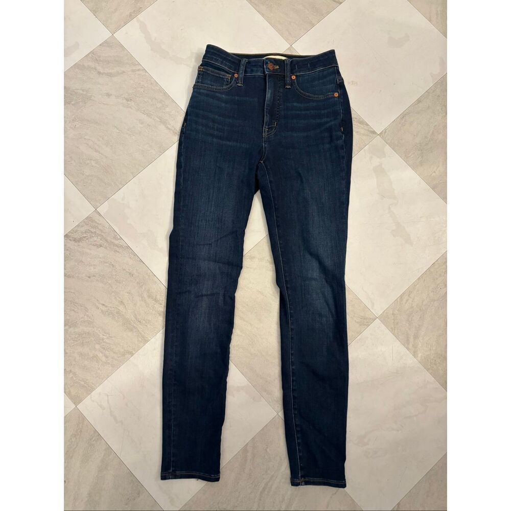 Madewell Curvy High Rise Skinny Jeans Size 24 Dark Blue Wash Stretch Denim